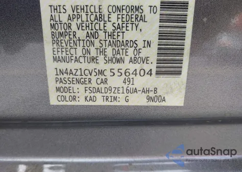 2021 Nissan Leaf Sv 40 Kwh из США, поврежденный, VIN 1N4AZ1CV5MC556404